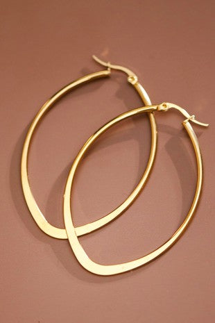 18k Waterproof Non-tarnish Stainless Steel Hoops
