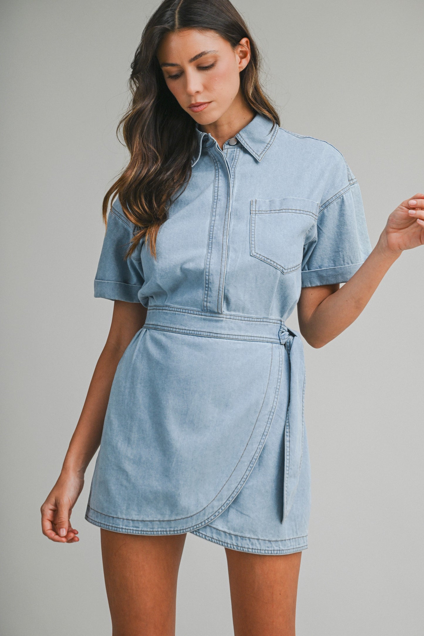 Denim Wrap Dress