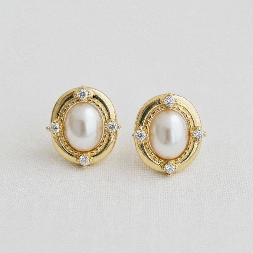 Chic Pearl and Zirconia Drop Earrings