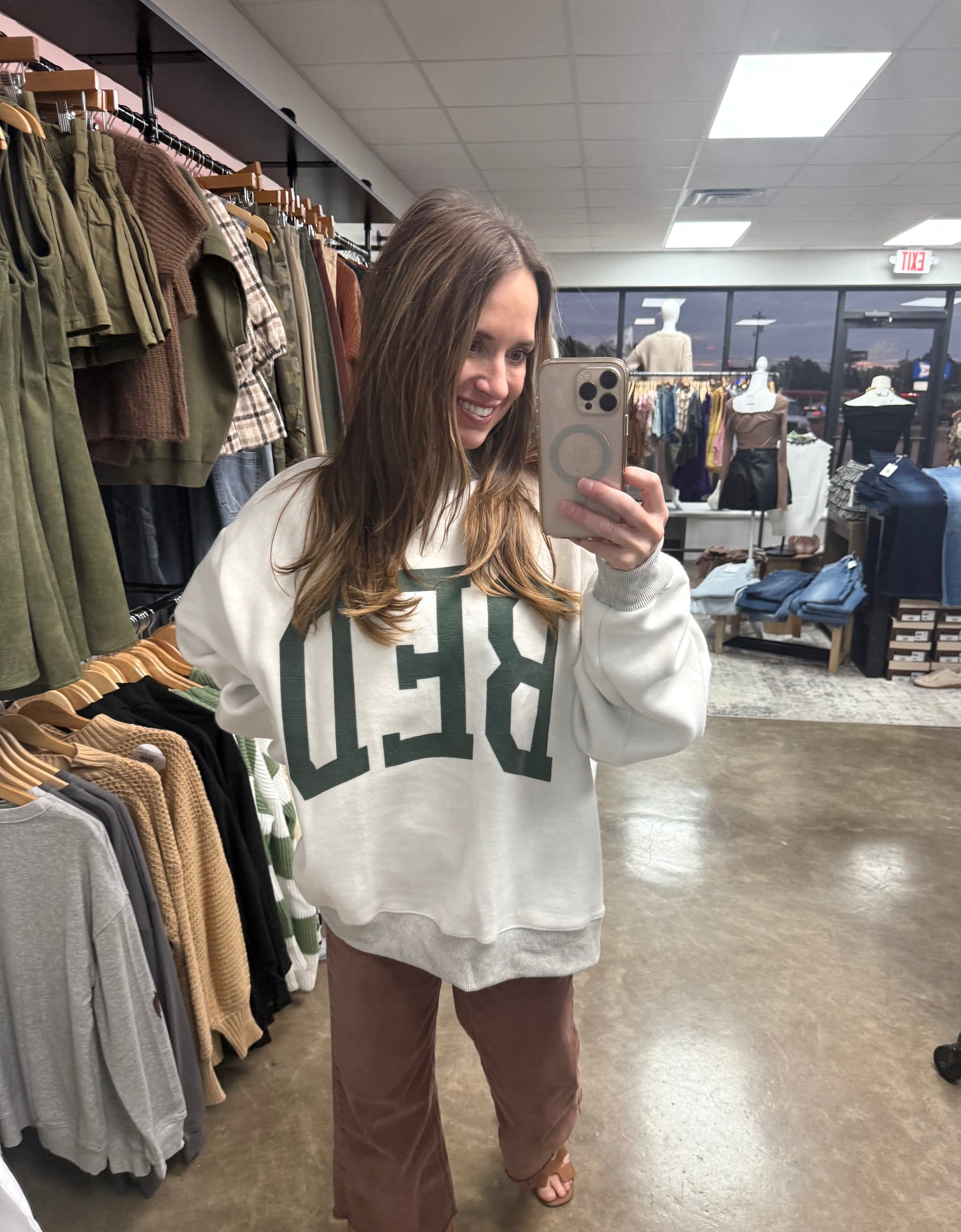 "GYM & BED" Reversible Mockneck Sweatshirt