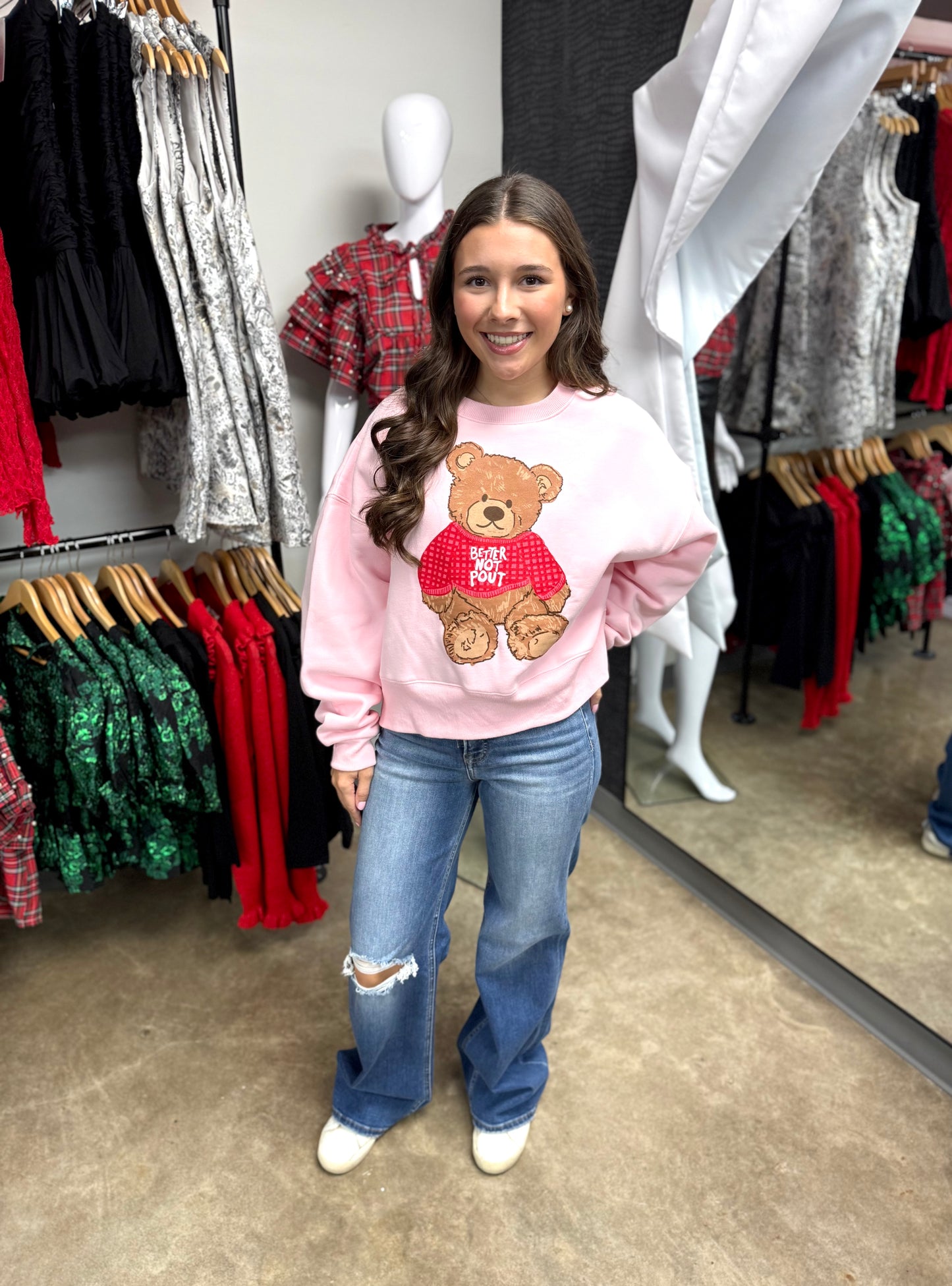 Better Not Pout Crop Sweatshirt