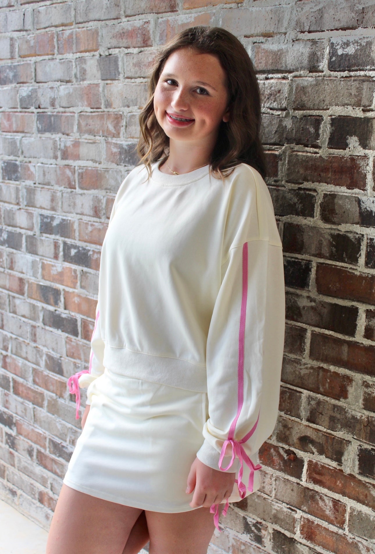 Terry Knit Bow Tie Skort Set