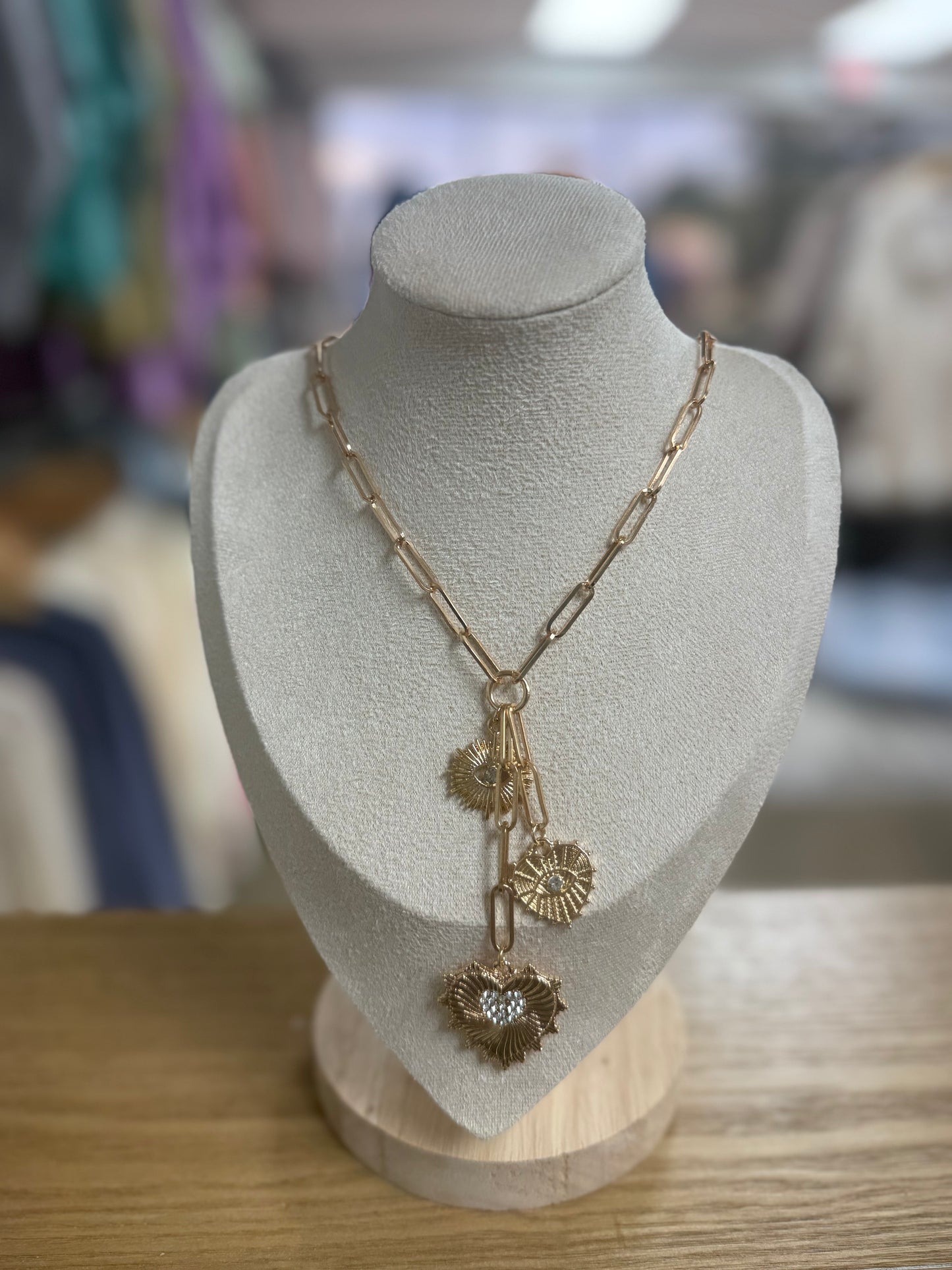 Multi Heart Pendant Necklace