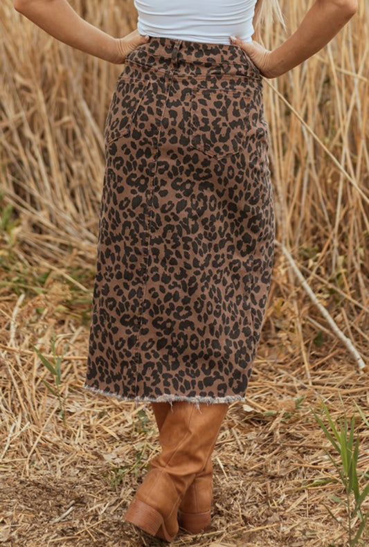Leopard Midi Skirt
