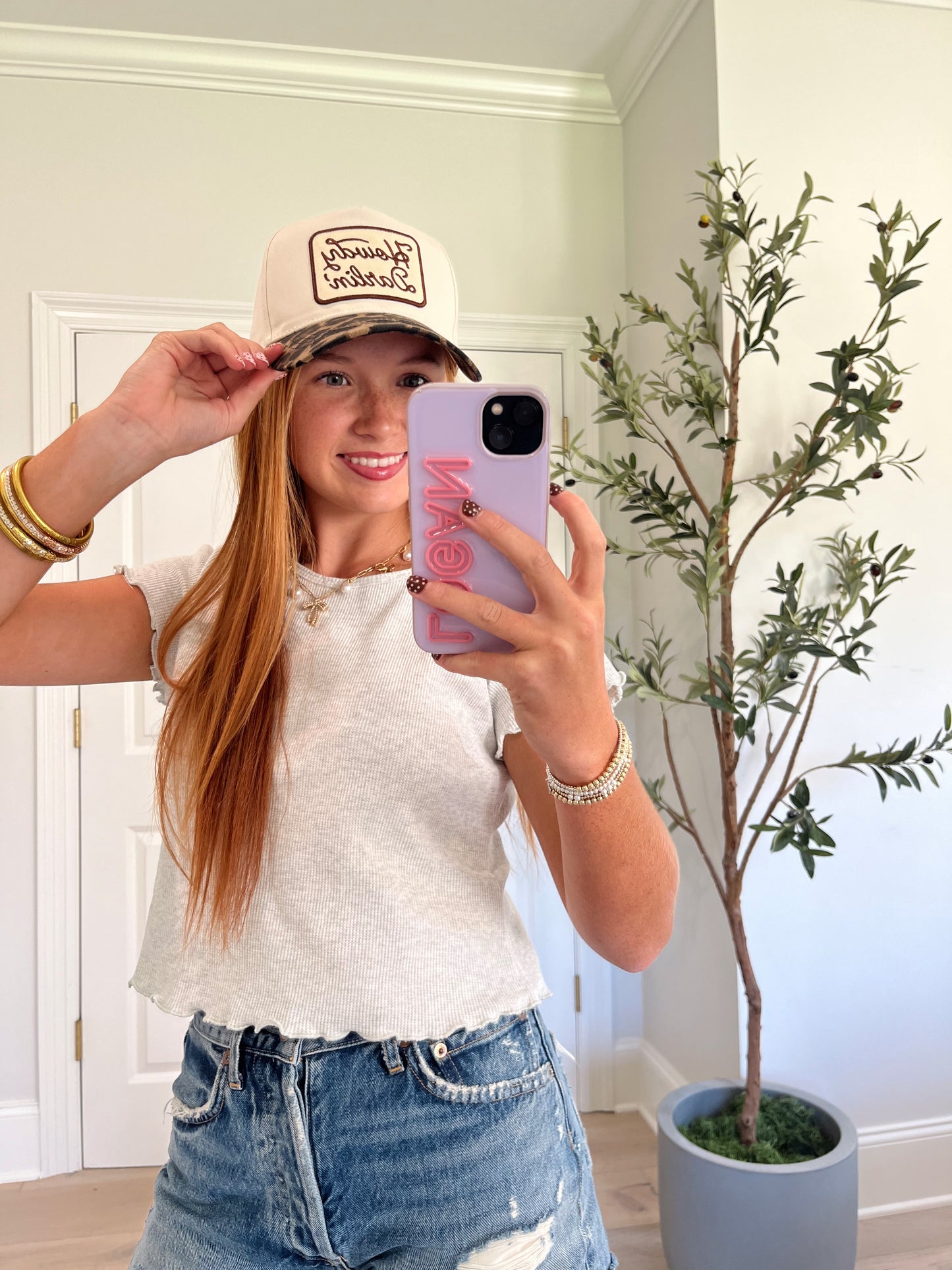 Howdy Darlin Leopard Trucker Hat