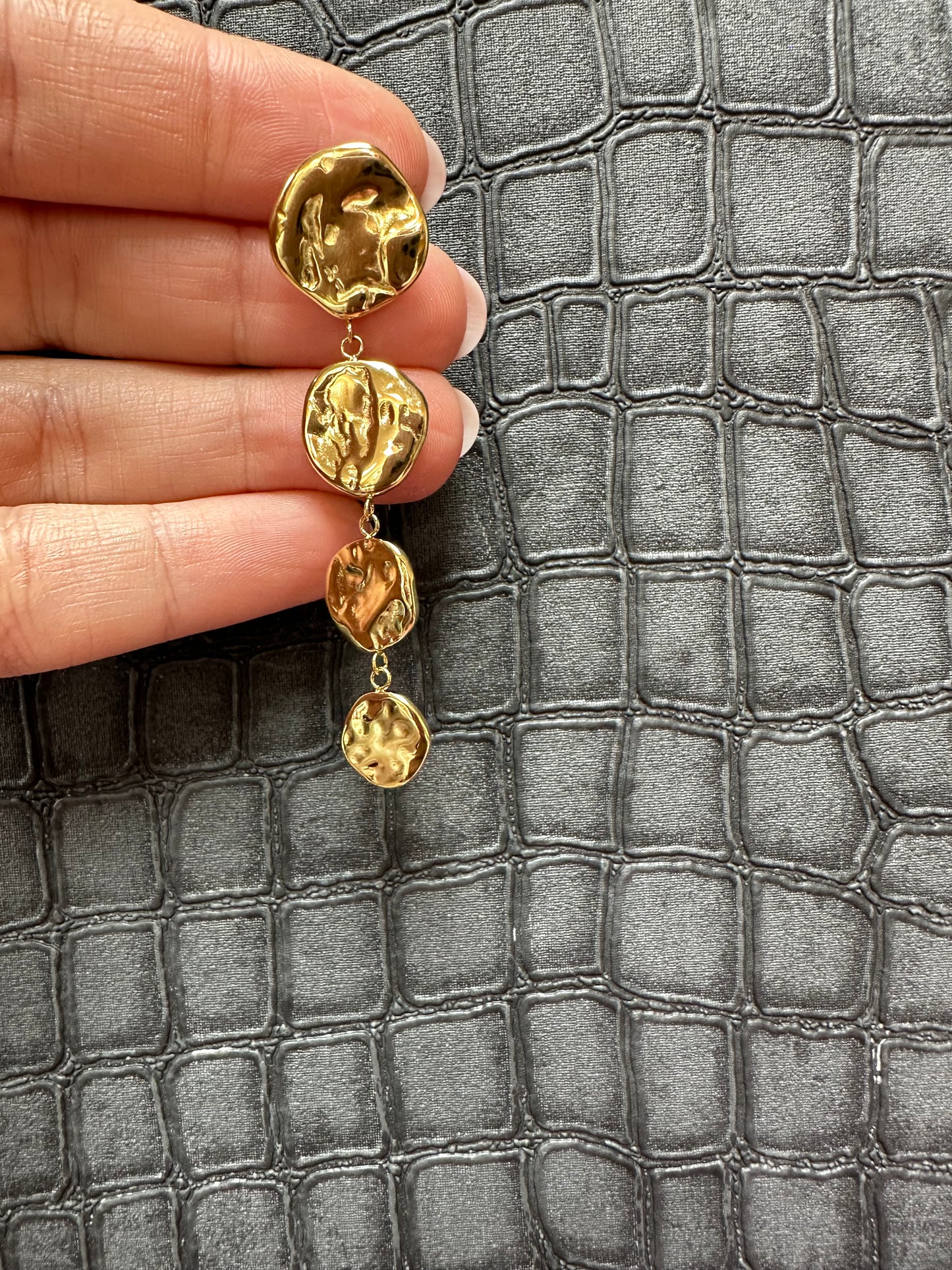 Hammered Drop Earring