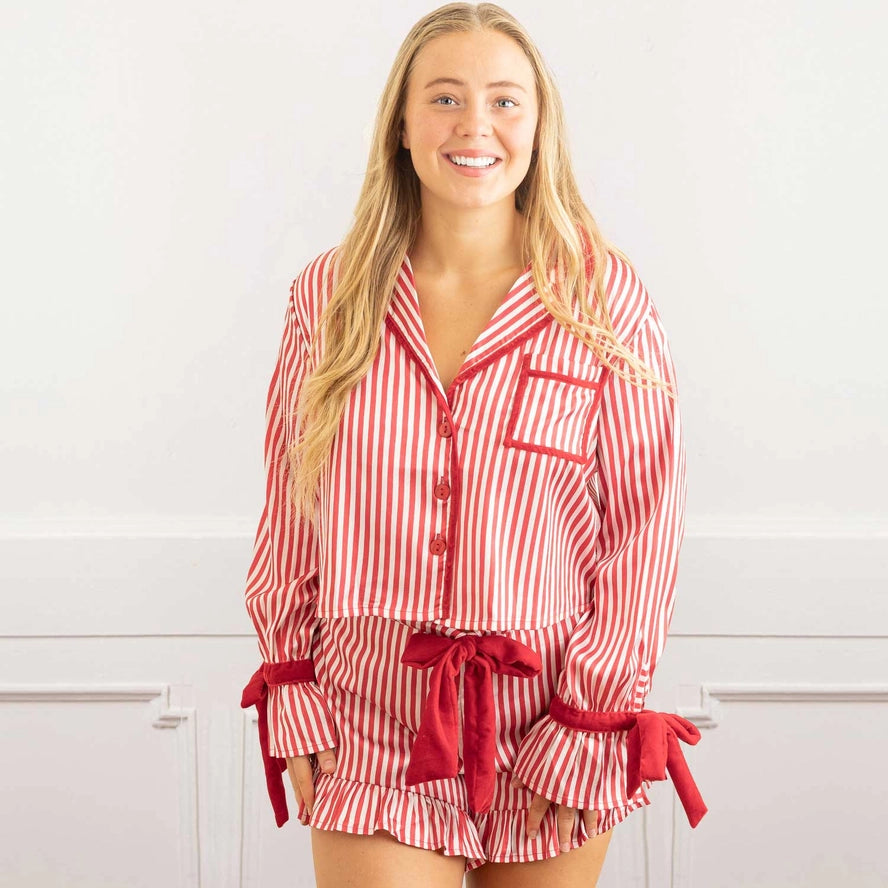Ruffle Striped Pajamas