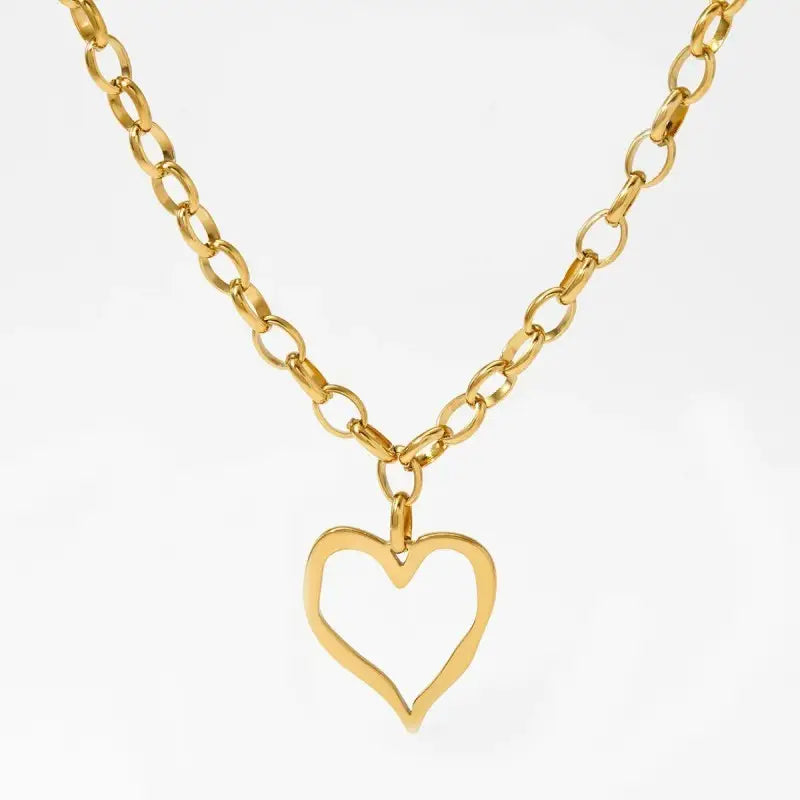 Open Heart 18K Plated Necklace