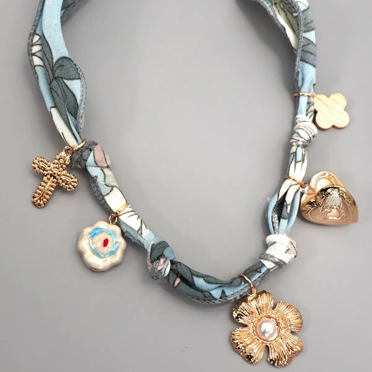 Scarf Charm Necklace-Flower