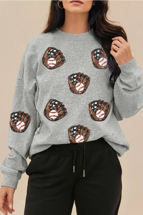Baseball Sequins Sweatshirt