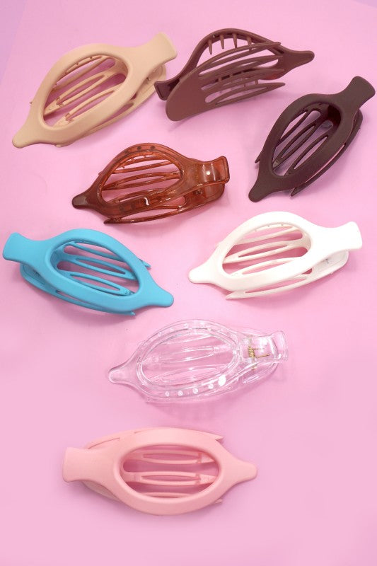 Oval Lay Down Flat Claw Clip