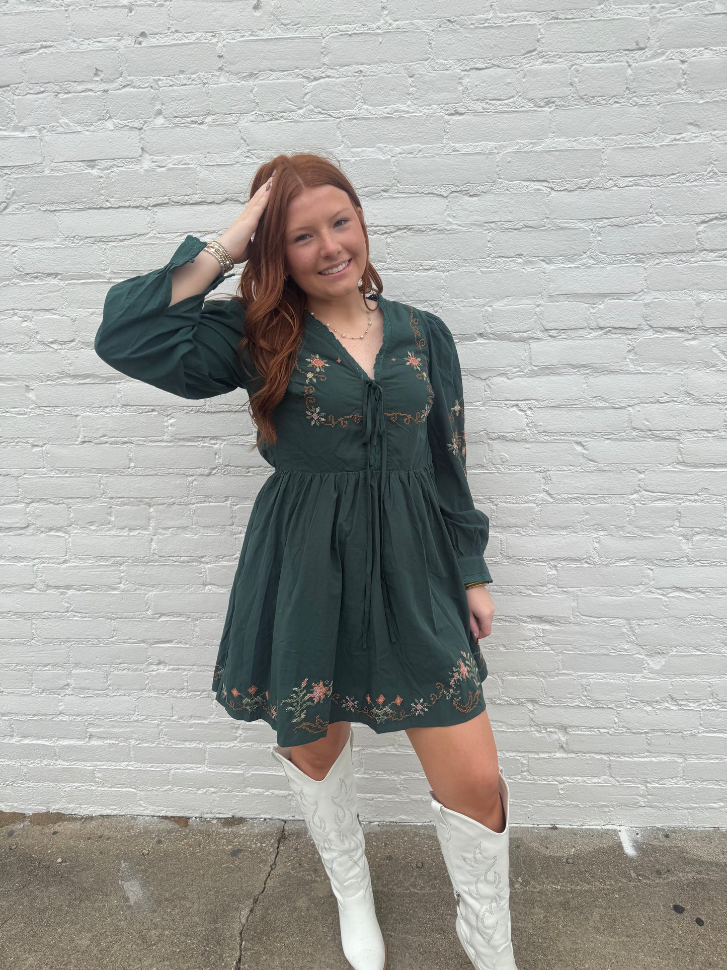 Embroidered Hatlee Mini Dress