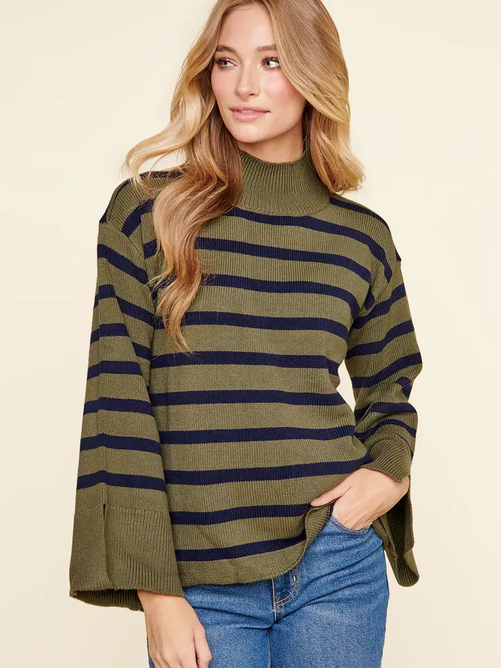 Olive Turtleneck Sweater