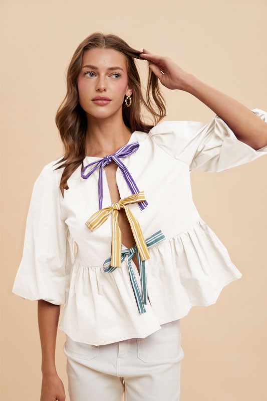 Peplum Mardi Gras Top