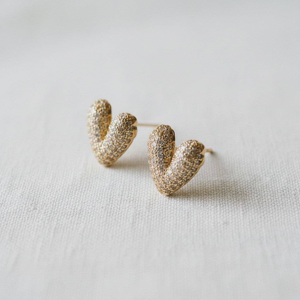 Charming Heart-Shaped Gemstone Earrings