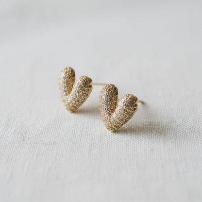 Charming Heart-Shaped Gemstone Earrings