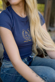 Lucky Baby Horseshoe Graphic Fitted Tee