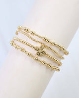 Altus Beaded Cross Bracelet Set Gold