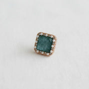 Blue Cubic Zirconia Geometric Stud Earrings