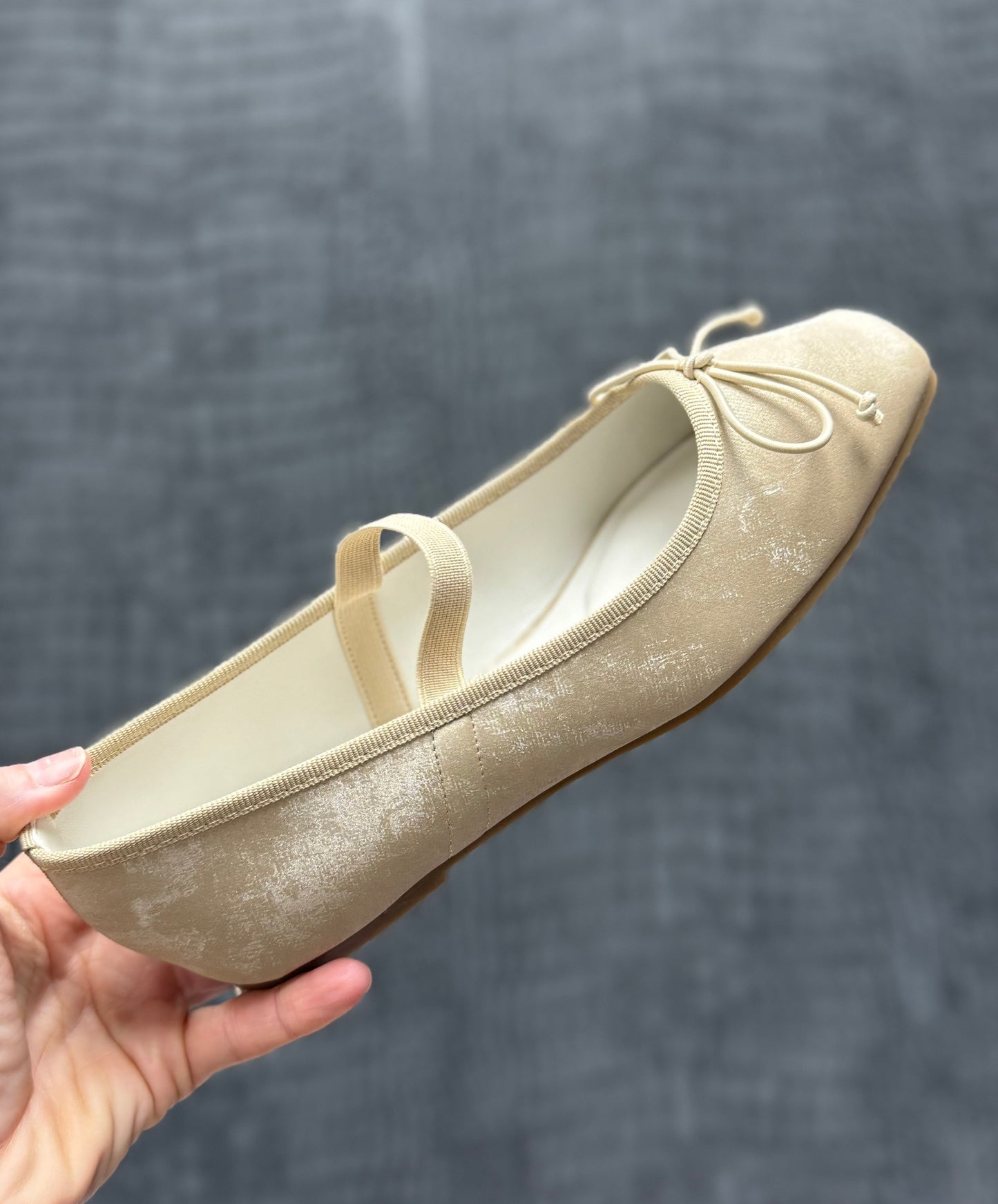 Beige Ballet Pointe Flat