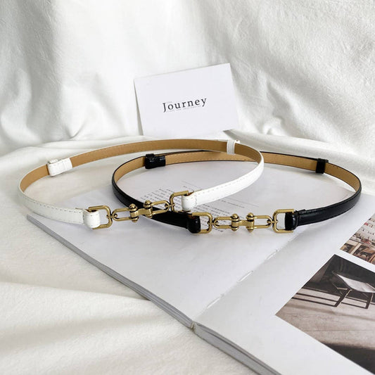 WAIST-HUGGING VINTAGE MATTE THIN BELT