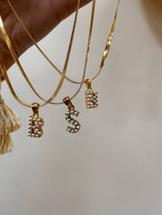 ARI Pearl Letter Herringbone Necklace