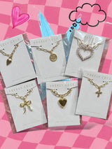 Trendy Bow Gold Single Charm Necklace