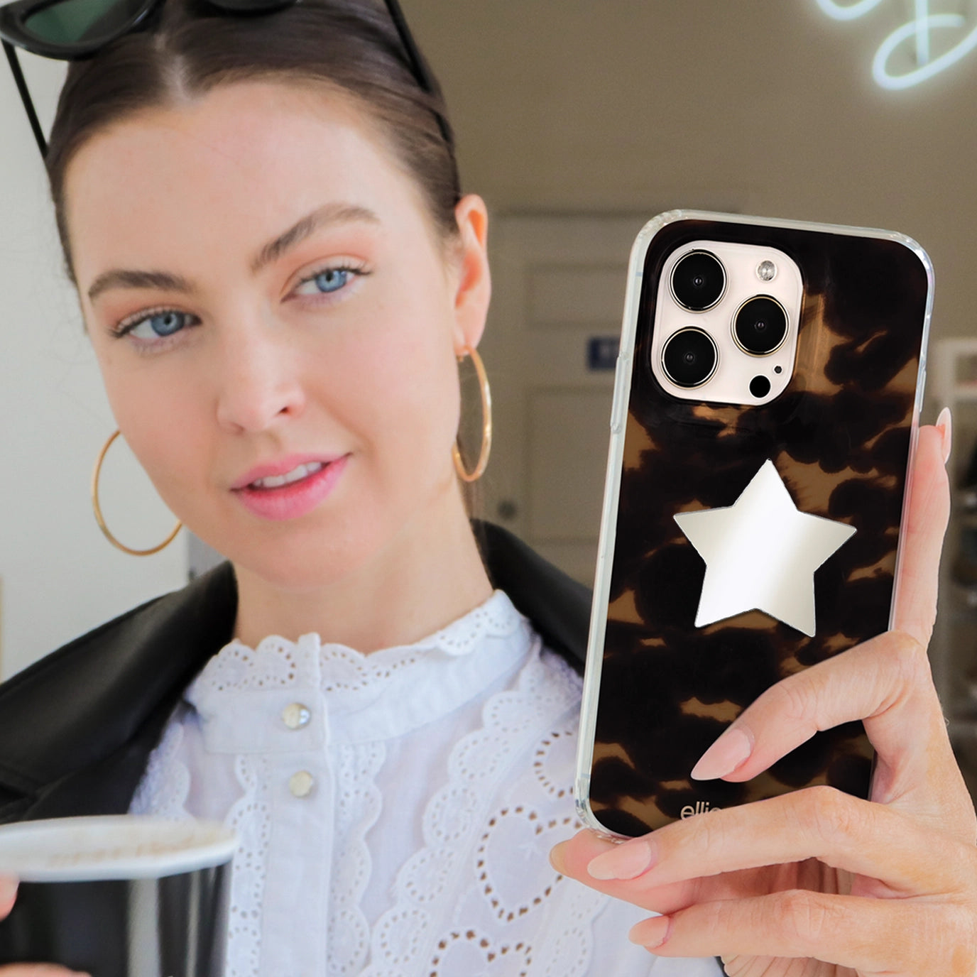 Stick-On Mirror Phone Decal