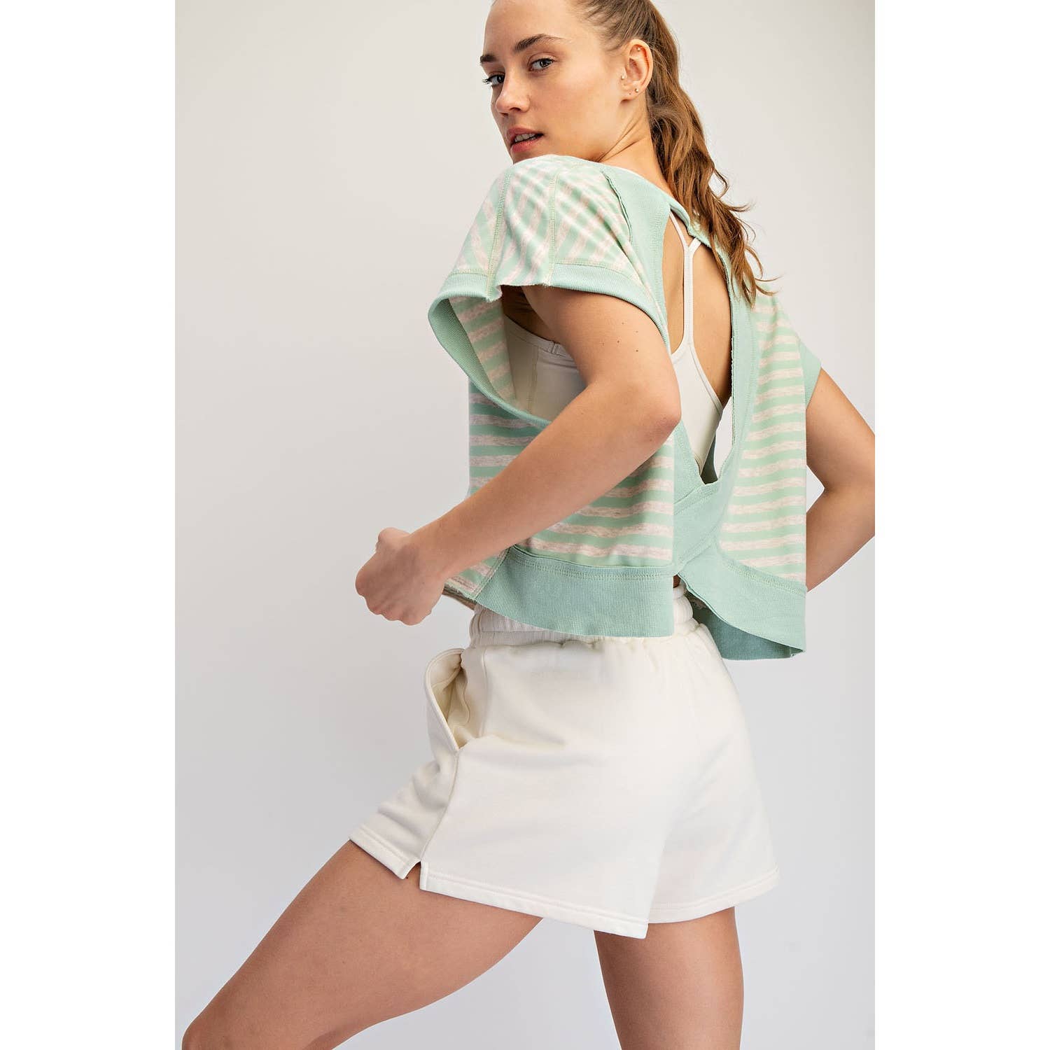 Terry Open Back Top