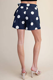 Wrap Skort Polka Dot With Waist Tie