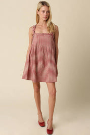 Ruby Gingham Babydoll Mini Dress