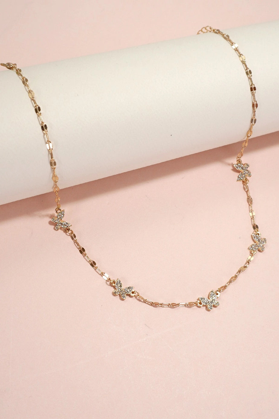 Rhinestone Butterfly Necklace