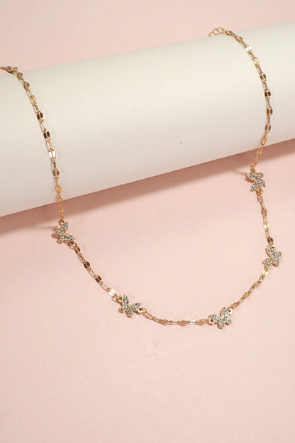 Rhinestone Butterfly Necklace
