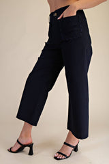 Colette Wide Leg Scallop Pocket Pants