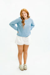 Powder Blue Knit Cardigan