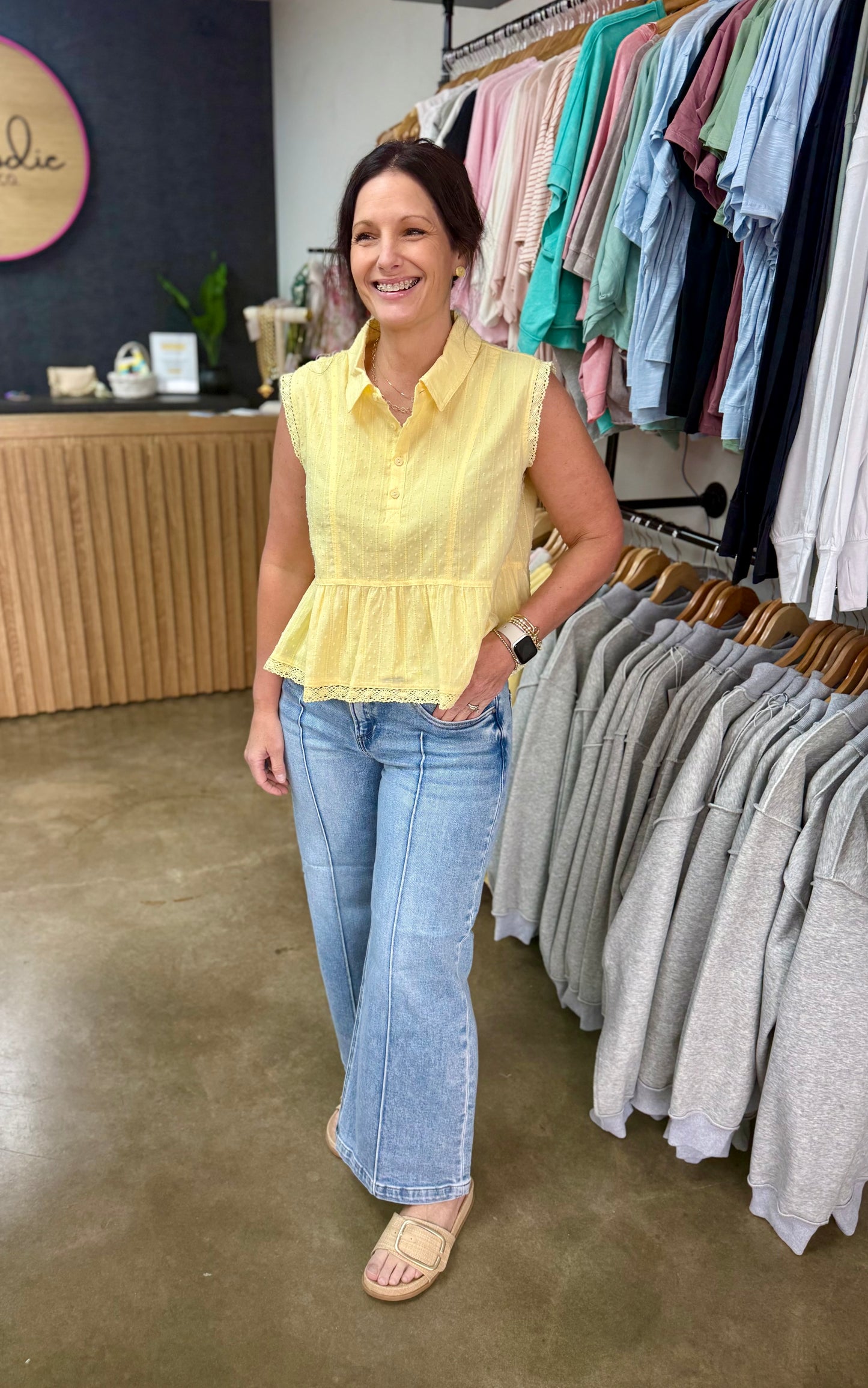 Risen Mid Rise Crop Pintuck Jeans
