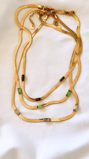 KIARA Herringbone Gemstone Necklace