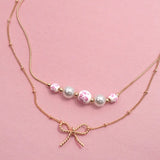 Pink Ceramic Layered Necklace