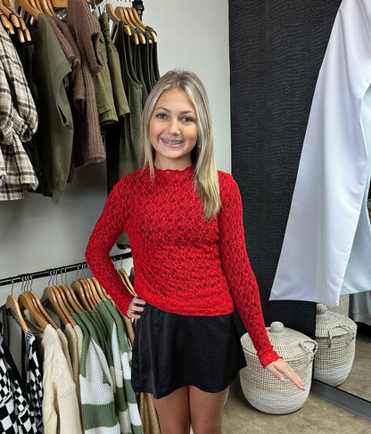 Red Lace Top