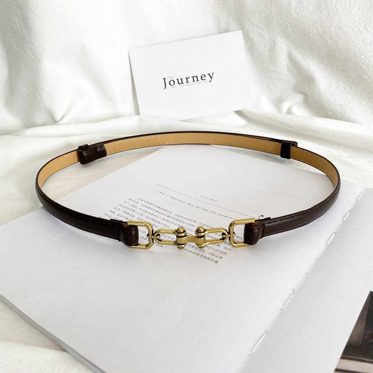 WAIST-HUGGING VINTAGE MATTE THIN BELT
