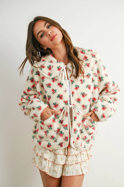 Floral Tie-Front Jacket