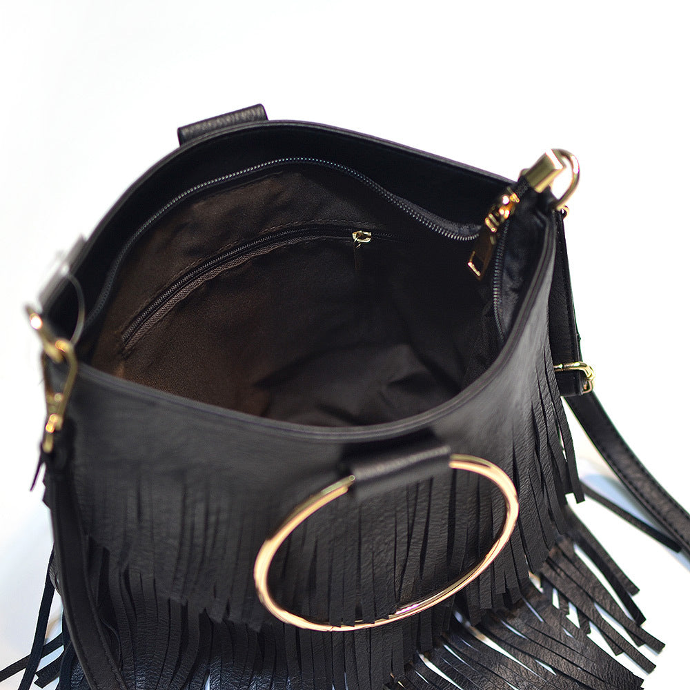 Iron Ring Handle Crossbody Bag