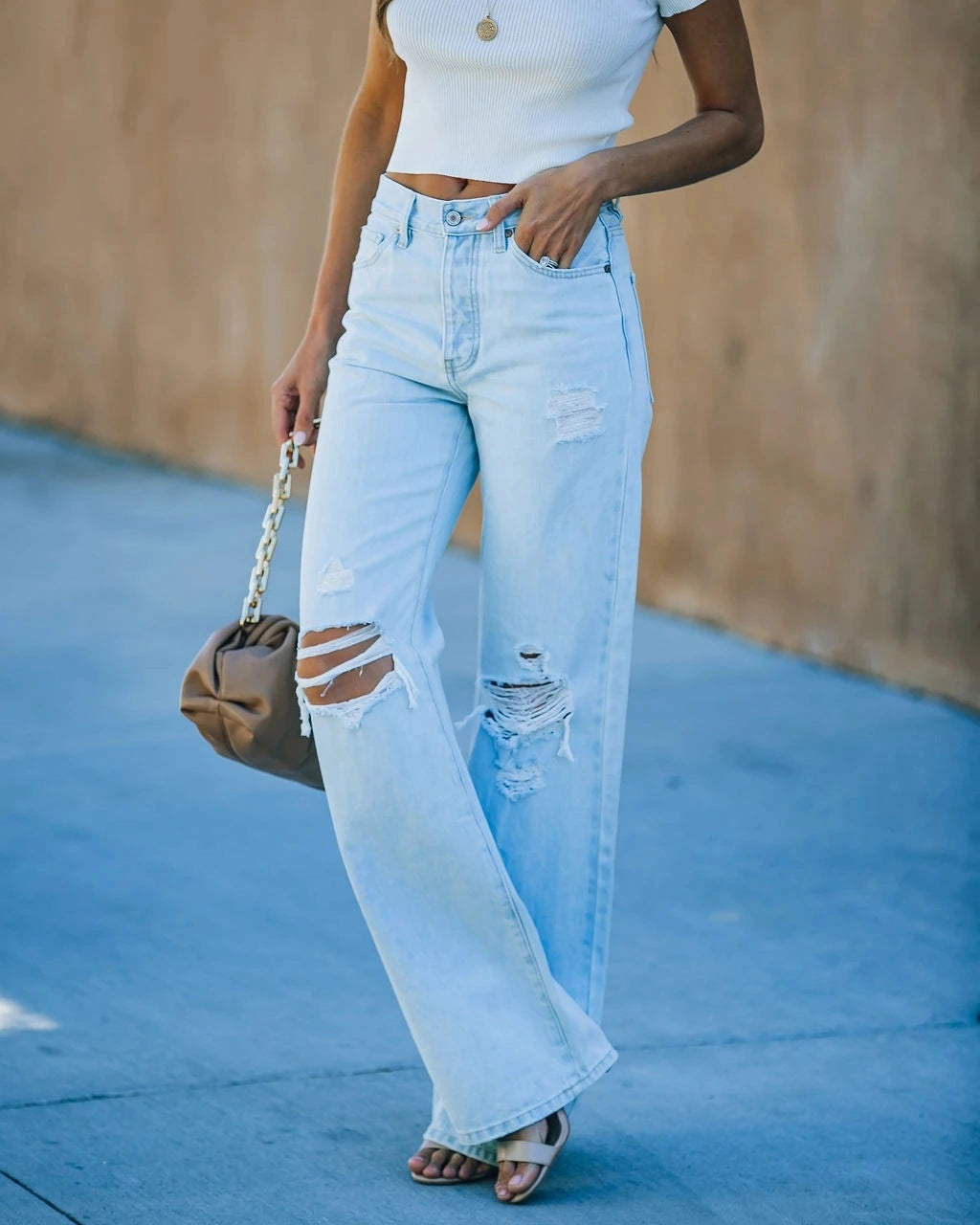 Ana High Waisted Distressed Jeans