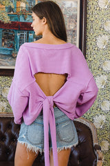 Terry Tie Back Crop Top