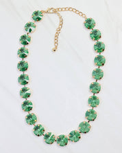 Harper Large Rhinestone Necklace Green