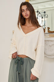 Terry Tie Back Crop Top
