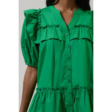 Maci Poplin Ruffle Dress