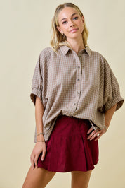 Oversized Seersucker Top