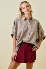 Oversized Seersucker Top