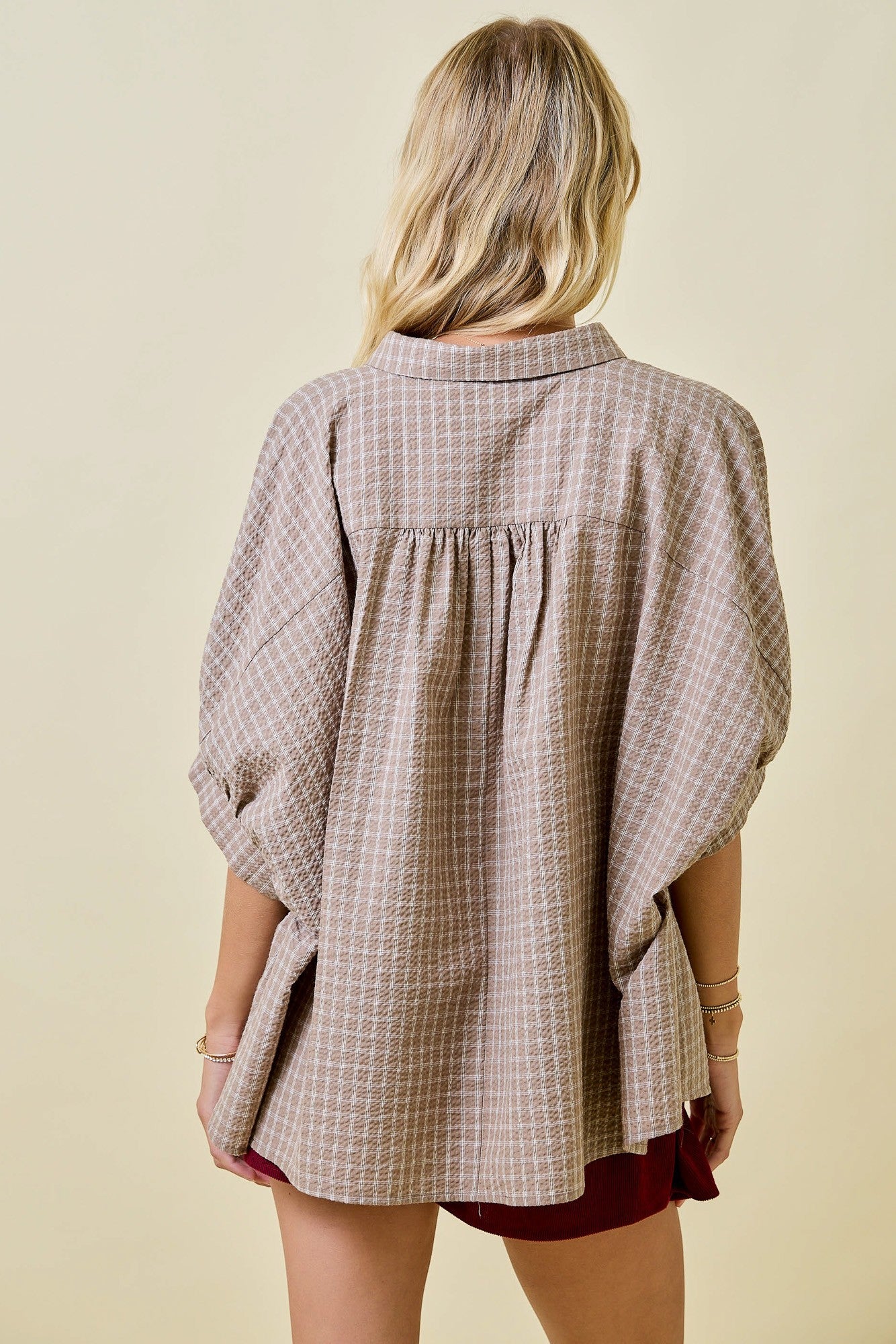 Oversized Seersucker Top